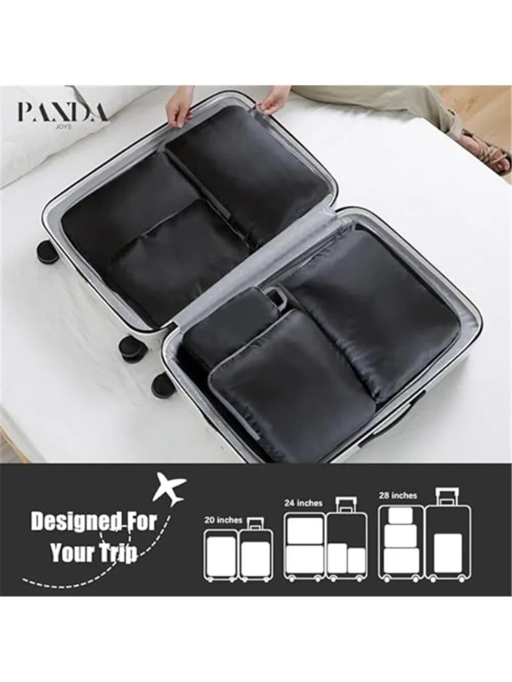 Compression Packing Cubes Travel Luggage Organizer Bags Space Saver 4 Piece
